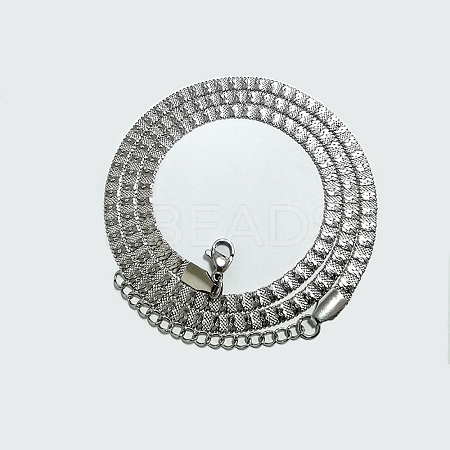 Non-Tarnish 304 Stainless Steel Herringbone Chain Necklaces LS-NJEW-P282-01P-1