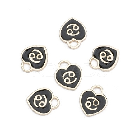 Alloy Enamel Charms with 12 Constellations ENAM-CJC0004-01D-1