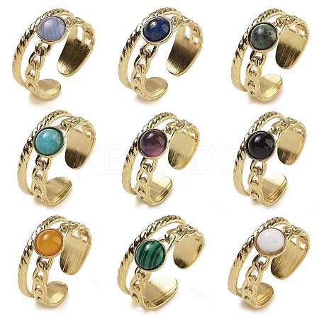 Natural & Synthetic Gemstone Finger Rings RJEW-U027-06G-1