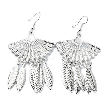 Silver Alloy Chandelier Earrings LS-EJEW-D092-02A-S-1