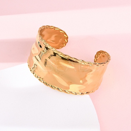 304 Stainless Steel Cuff Bangles for Women BJEW-G749-12G-1