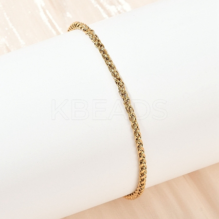 304 Stainless Steel Wheat Chain Bracelets for Unisex BJEW-K282-01A-G-1
