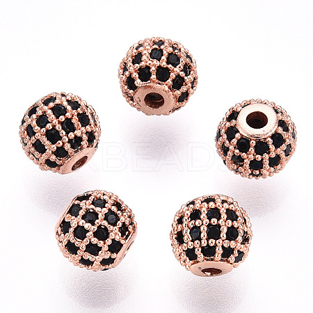 Rack Plating Brass Cubic Zirconia Beads LS-ZIRC-S001-6mm-B01-1