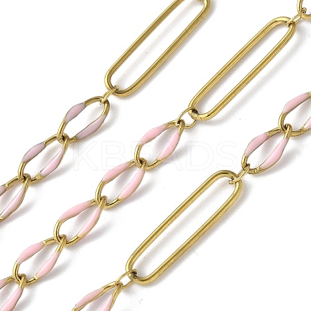 304 Stainless Steel Enamel Figaro Chains CHS-U003-02G-07-1