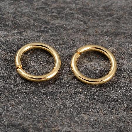 Real 18K Gold Plated Sterling Silver Open Jump Rings STER-H135-0.8x6mm-G-1
