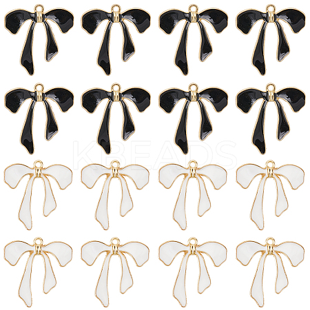 48Pcs 2 Colors Alloy Enamel Pendants ENAM-SC0006-56-1