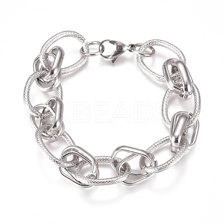 Tarnish Resistant 304 Stainless Steel Chain Bracelets BJEW-L661-07P-1