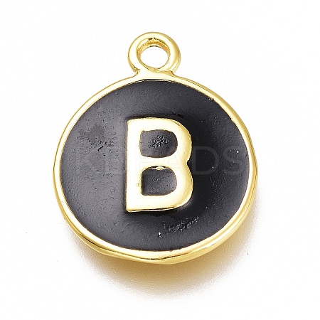 Brass Enamel Pendants KK-H103-02B-G-1