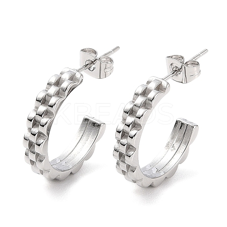 Non-Tarnish 304 Stainless Steel Round Stud Earrings LS-EJEW-A104-30P-1