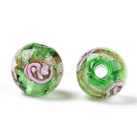 Luminous Handmade Gold Sand Lampwork Beads LAMP-T021-03D-1