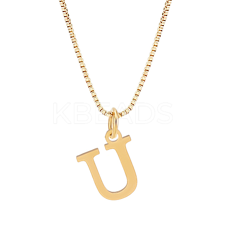 1pc 304 Stainless Steel Letter Pendant Necklaces NJEW-LP0001-38U-G-1