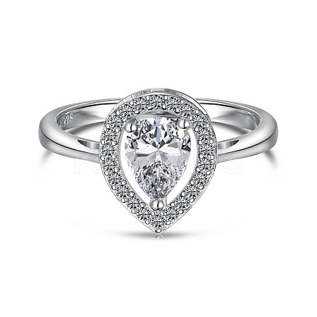 925 Sterling Silver Micro Pave Cubic Zirconia Finger Rings FS-WGBB1F3-06-1