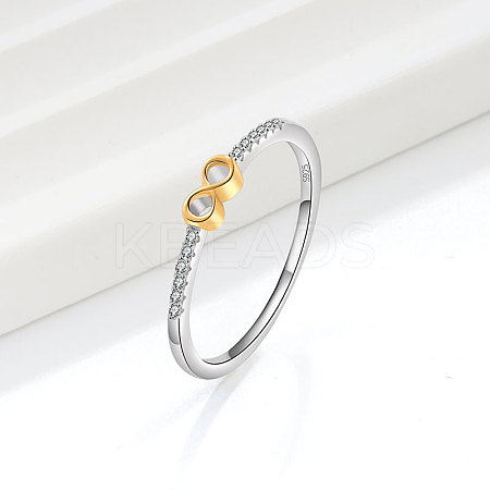 925 Sterling Silver Micro Pave Clear Cubic Zirconia Finger Rings FS-WG81B24-01-1