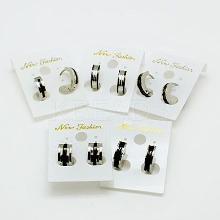 Fashion 304 Stainless Steel Huggie Hoop Earrings EJEW-G124-M18-1