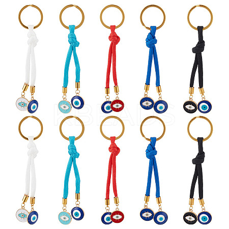 10Pcs 5 Colors Core Parachute Cords Keychain KEYC-GO00018-1