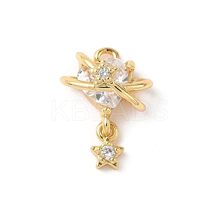 Brass Micro Pave Cubic Zirconia Pendants KK-D504-19B-G-1