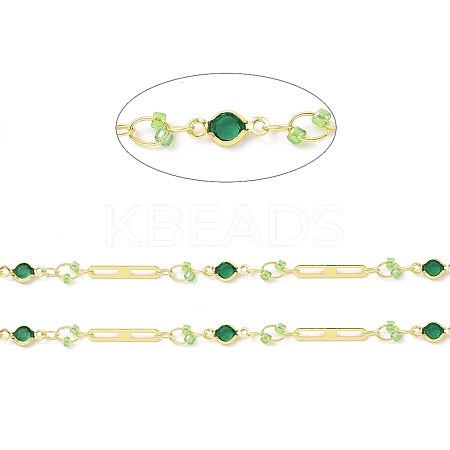 Real 18K Gold Plated Brass Oval & Flat Round Link Chains CHC-F844-10B-1