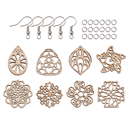 DIY Filigree Joiners Dangle Earring Making Kits DIY-TA0003-12P-1
