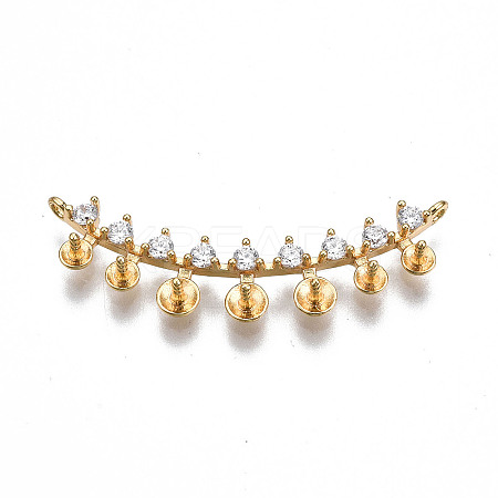 Brass Micro Pave Clear Cubic Zirconia Peg Bails Pendant Links KK-S356-333-NF-1