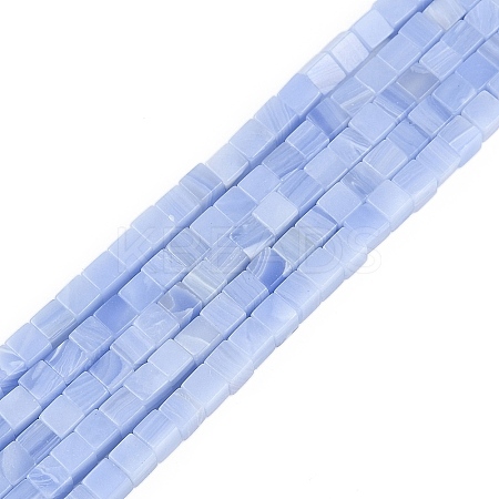 Dyed Synthetic White Jade Imitation Blue Lace Agate Beads Strands G-B129-A02-01-1
