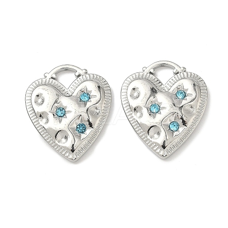304 Stainless Steel Rhinestone Pendants STAS-L308-11P-1
