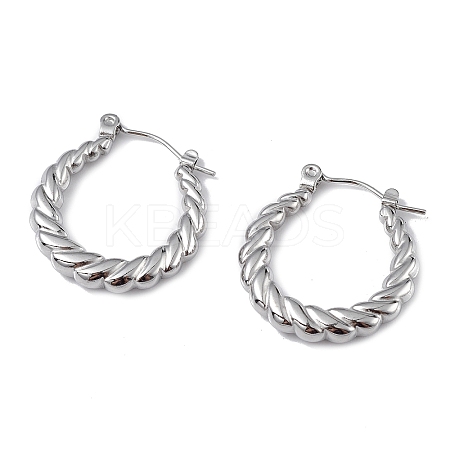 Non-Tarnish 304 Stainless Steel Twist Teardrop Hoop Earrings for Women EJEW-I284-10P-1