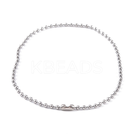 Non-Tarnish 304 Stainless Steel Ball Chain Necklaces for Women NJEW-G135-01D-P-1