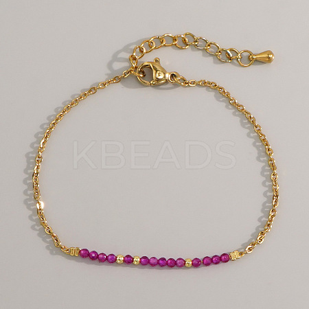 Natural Ruby Beads Link Bracelets AL8612-2-1