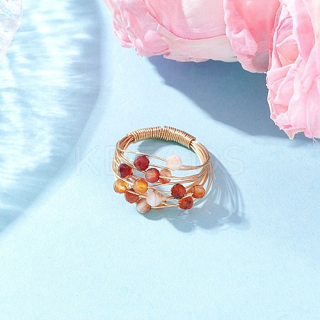 Natural Carnelian Finger Rings RJEW-TA00221-05-1