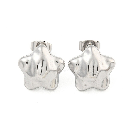 Non-Tarnish Star 304 Stainless Steel Ear Studs EJEW-L290-024P-1