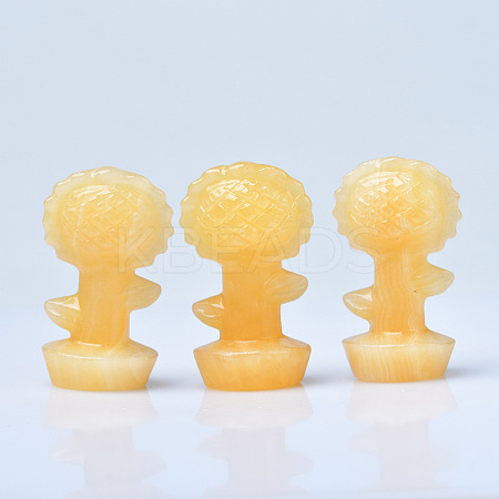 Sunflower Planter Natural Citrine Figurines DJEW-PW0021-18-1