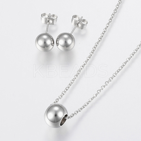Tarnish Resistant 304 Stainless Steel Jewelry Sets SJEW-H122-03P-1