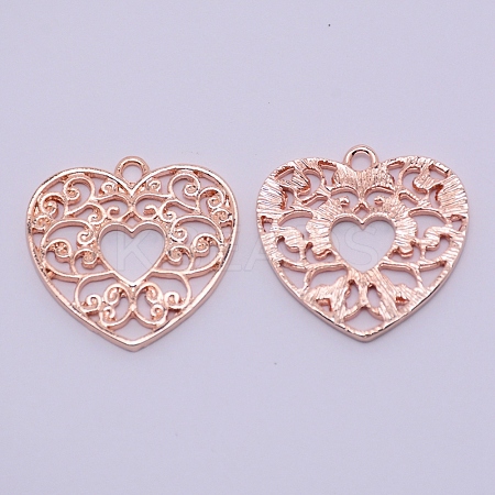 Hollow Alloy Kitten Open Back Bezel Pendants PALLOY-WH0080-11RG-RS-1