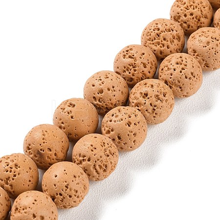 Synthetic Lava Rock Dyed Beads Strands G-H311-08C-10-1