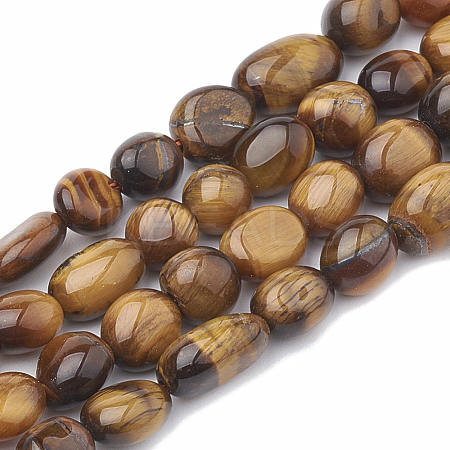 Natural Tiger Eye Beads Strands X-G-S331-6x8-001-1