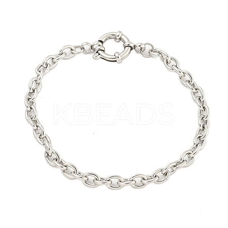 Non-Tarnish 304 Stainless Steel Cable Chain Bracelets for Women BJEW-Q344-05P-1