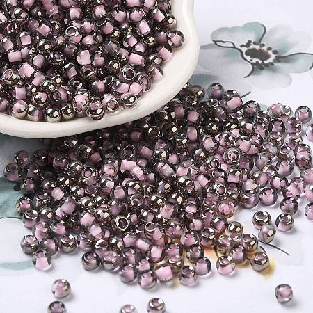 Transparent Inside Colours Glass Seed Beads SEED-H002-A-C209-1
