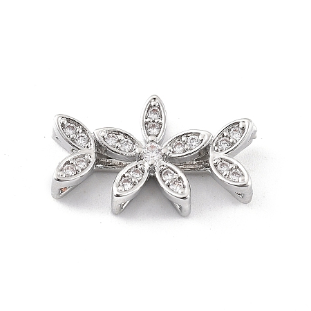 Brass Micro Pave Cubic Zirconia Spacer Beads KK-K371-47B-P-1
