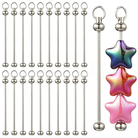 20Pcs Iron Beadable Keychain Bar for Jewelry Making DIY Crafts IFIN-YW0003-98C-1