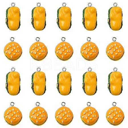 20Pcs 2 Styles Opaque Resin Pendants RESI-YW0003-40-1