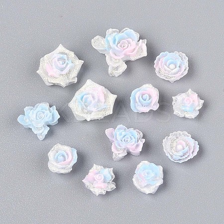 Luminous Flower Resin Cabochons CRES-T025-10B-1