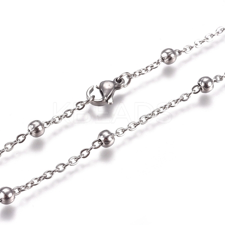 Non-Tarnish 304 Stainless Steel Cable Chain Necklaces NJEW-L159-08A-P-1