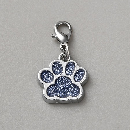 Zinc Alloy Enamel Glitter Powder Pendant Decoration HJEW-WH0001-14P-07-1