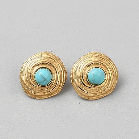 304 Stainless Steel Vortex Spiral Stud Earrings EJEW-WH0020-34-1