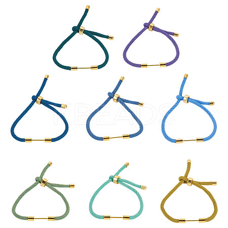 8Pcs 8 Colors Braided Nylon Cord Bracelet Making MAK-TA0001-28-1