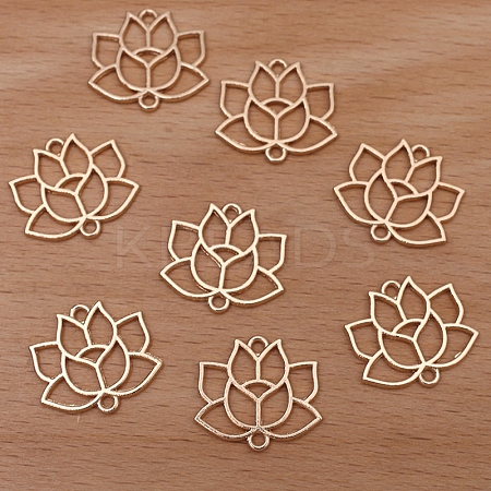Alloy Hollow Lotus Flower Links Connector Charms PW-WG102FB-03-1