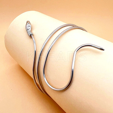 Alloy Upper Arm Open Cuff Bangles for Women BJEW-U037-01A-P-1