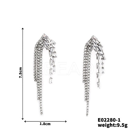 Vintage Luxurious Tassel Stud Earrings with French Style and Shiny Details ZY3627-1