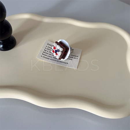 Afternoon Tea Resin & Plastic Adjustable Finger Rings for Women LS-RJEW-K317-01E-1