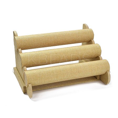 3-Tier Linen Cloth Bracelet/Bangle Bar Display Stands LS-BDIS-C001-01A-1